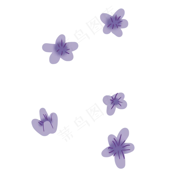 卡通紫色花朵下载,免抠元素(2000*2000px 300 dpi )psd模版下载