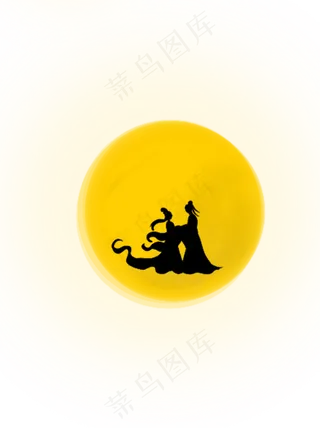 七夕明月牛郎织女剪影,免抠元素