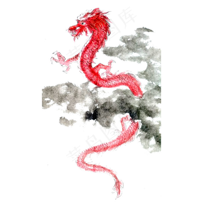 龙王神龙东方神仙海神中国国画水,免抠元素(3000X3000(DPI:300))psd模版下载