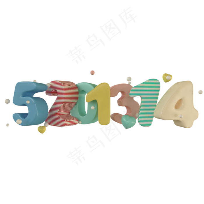 c4d立体520(3000*3000px 300 dpi )ai矢量模版下载