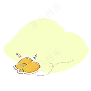 矢量卡通扁平化水果芒果边框