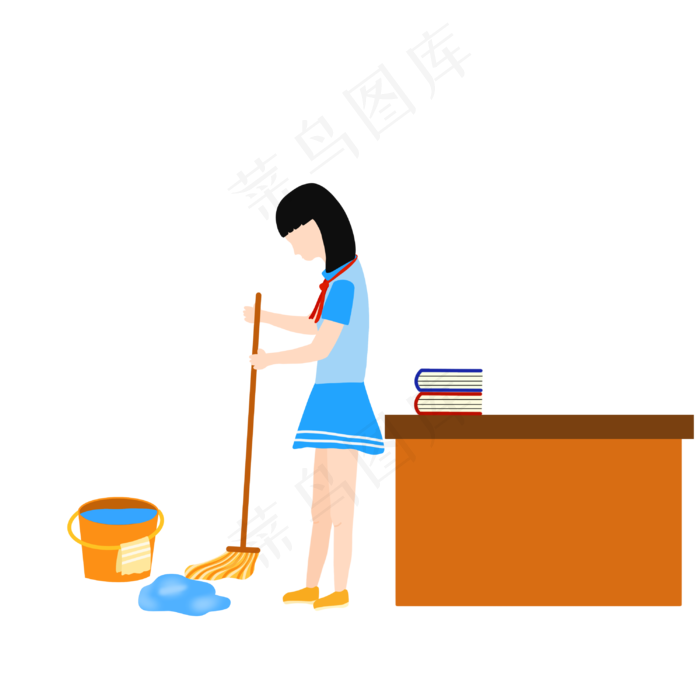 学生扫除五一劳动PNG清洁(3000X3000(DPI:300))psd模版下载
