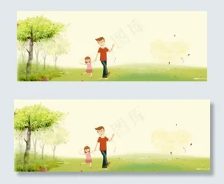 父女户外互动banner