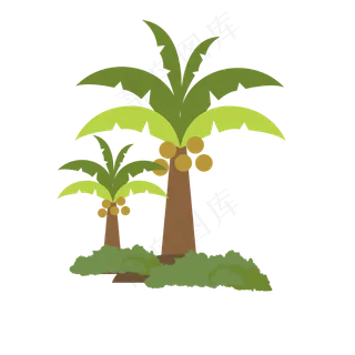 手绘椰子树矢量图