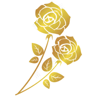 情人节爱情烫金玫瑰