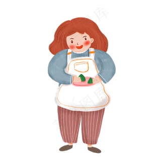 包粽子的妈妈端午节人物