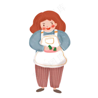 包粽子的妈妈端午节人物