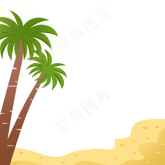 绿色的椰子树免抠图(2000X2000(DPI:300))psd模版下载