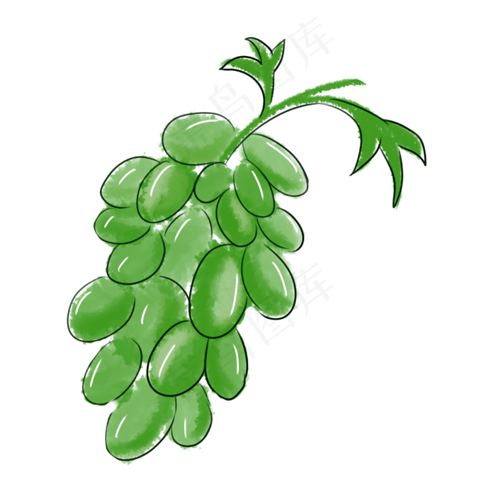 葡萄大自然嫩绿色植物水果(2000X2000(DPI:72))psd模版下载