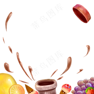 美食边框可爱免扣