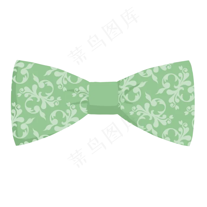 蕾丝印花绿色蝴蝶结,免抠元素(2100X2100(DPI:300))psd模版下载