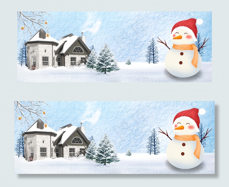 十一月你好雪人banner海报