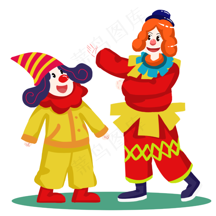 愚人节红衣小丑给小丑孩童表演