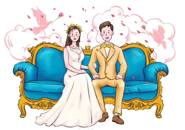 婚礼结婚婚纱照鸽子云朵(2843X2000(DPI:72))psd模版下载