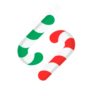 红色拐杖棒棒糖红绿圣诞节平安夜,免抠元素