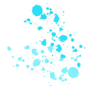 蓝色油漆喷溅点状元素