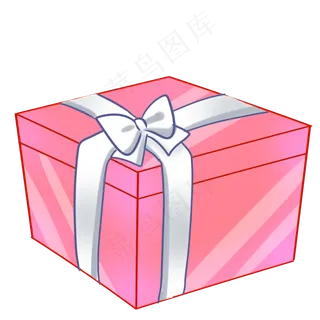 粉色方形可爱礼盒,免抠元素