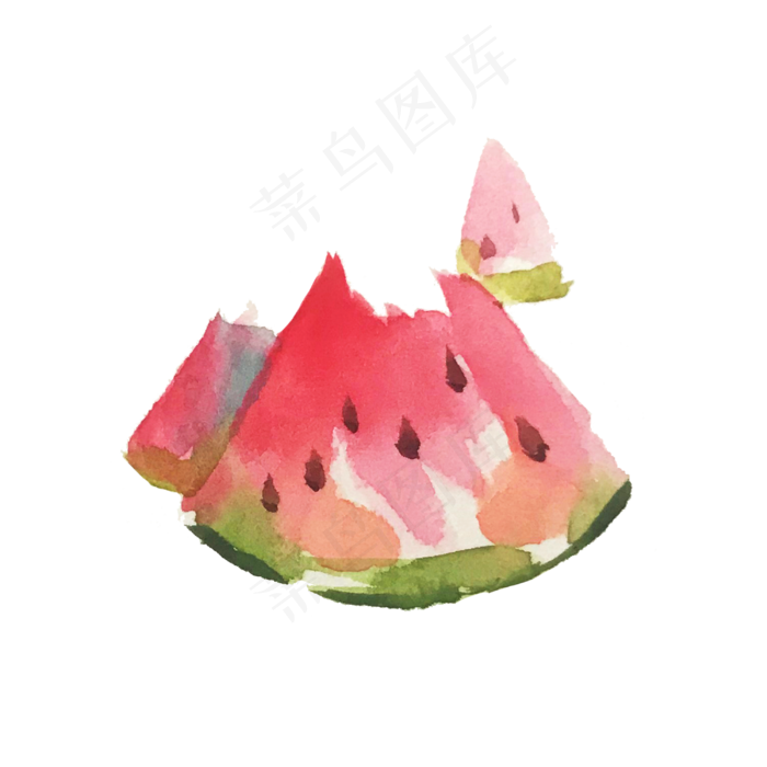 夏日西瓜解渴水彩可爱鲜果PGN(3000X3000(DPI:300))psd模版下载
