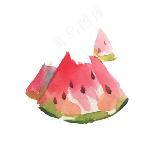 夏日西瓜解渴水彩可爱鲜果PGN