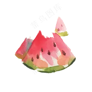 夏日西瓜解渴水彩可爱鲜果PGN