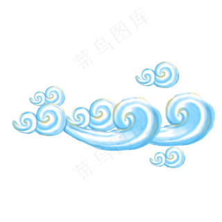 手绘祥云通用装饰素材,免抠元素