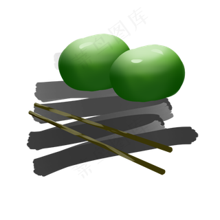 清明节小吃青团手绘