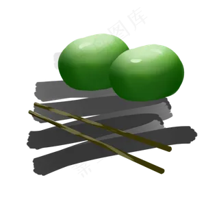 清明节小吃青团手绘