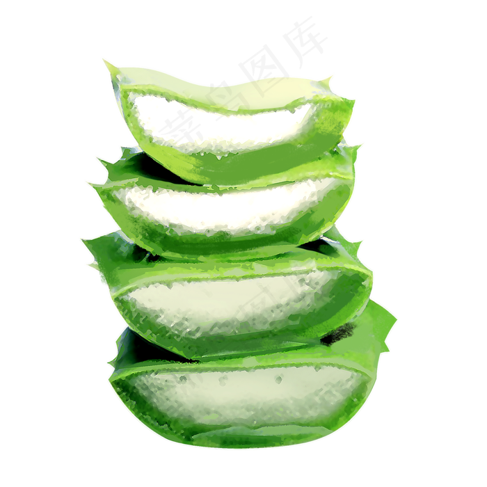 写实芦荟切块png免抠,免抠元素