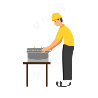 劳动节手绘风简洁黄色劳动工人元