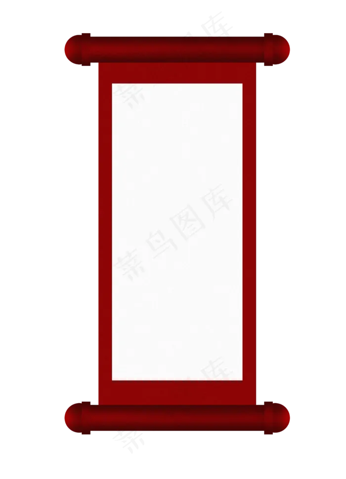 中国风红色卷轴(2480X3425(DPI:300))psd模版下载