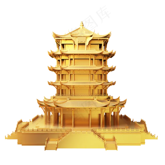 国家地方著名地标武汉黄鹤楼,免抠元素(2000X2000(DPI:72))psd模版下载
