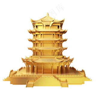 国家地方著名地标武汉黄鹤楼,免抠元素