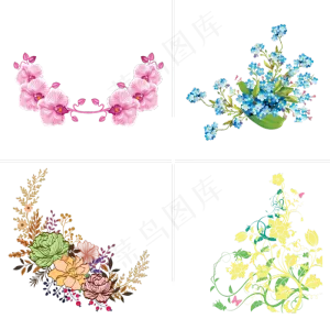 彩色角花矢量免抠图