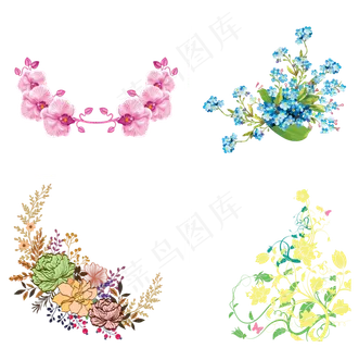 彩色角花矢量免抠图 彩色角花矢量免抠图