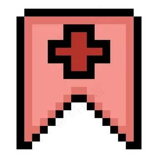像素风格旗帜加号图标