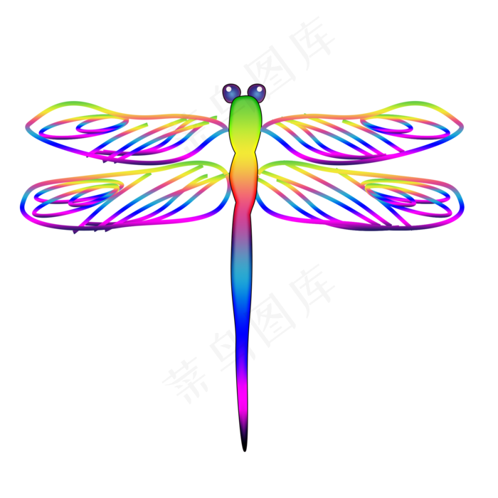 彩色蜻蜓png素材