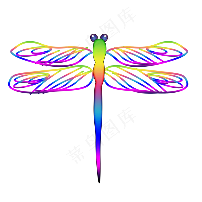 彩色蜻蜓png素材(2000X2000(DPI:300))psd模版下载
