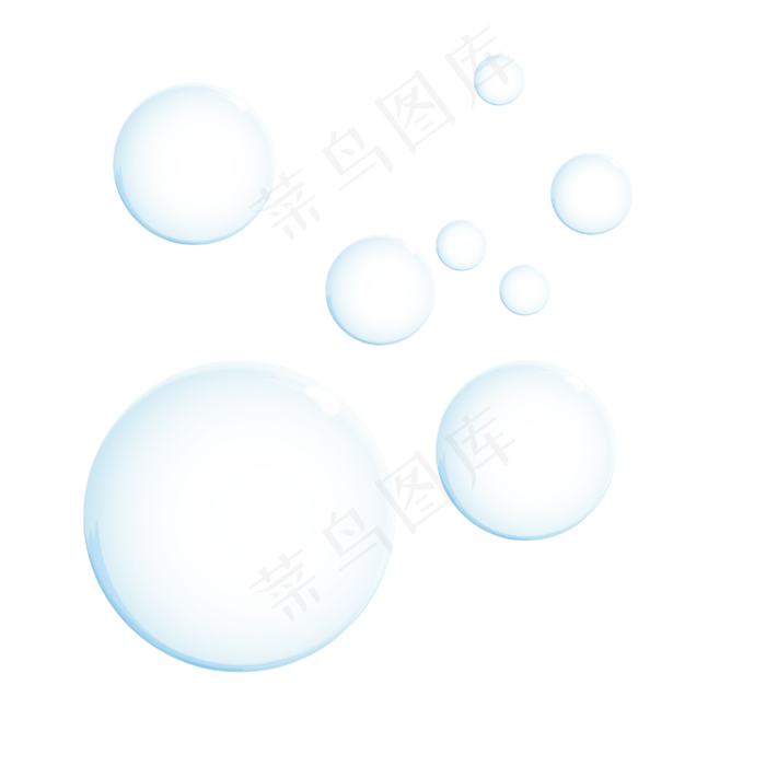 蓝色气泡,免抠元素(4000*4000px 300 dpi )psd模版下载