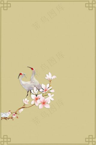 古风工笔画花叶中国风