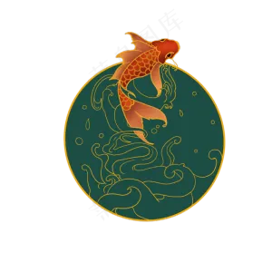 国潮鲤鱼锦鲤花纹