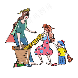 五一现代人物劳动手绘