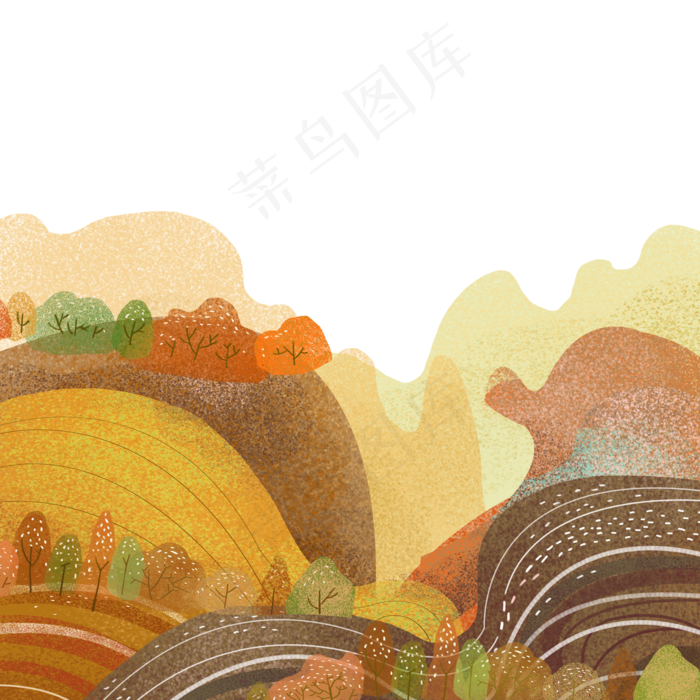 秋天丰收场景,免抠元素