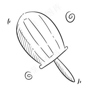 手绘简洁六一儿童节手绘冰棒,免抠元素