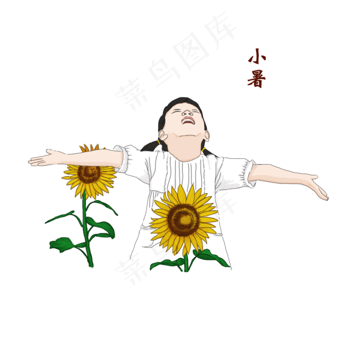商用二十四节气小暑元素(2000X2000(DPI:300))psd模版下载