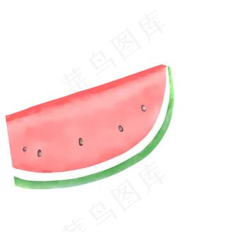 手绘卡通半个西瓜免扣元素