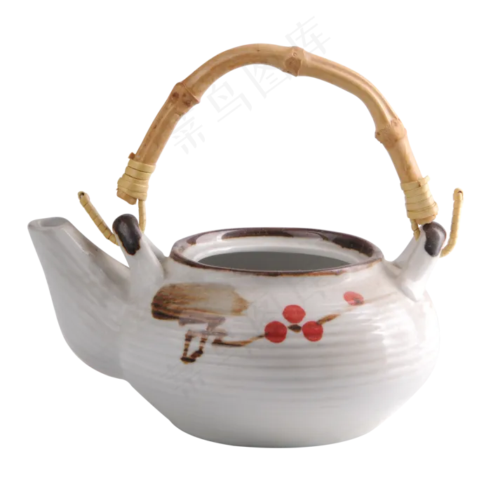 白色陶瓷茶壶,免抠元素(2000*2000px 300 dpi )