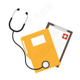 听诊器和病历本png,免抠元素