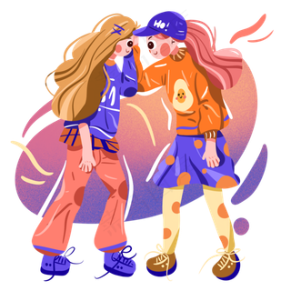 儿童节准备battle的两个女孩