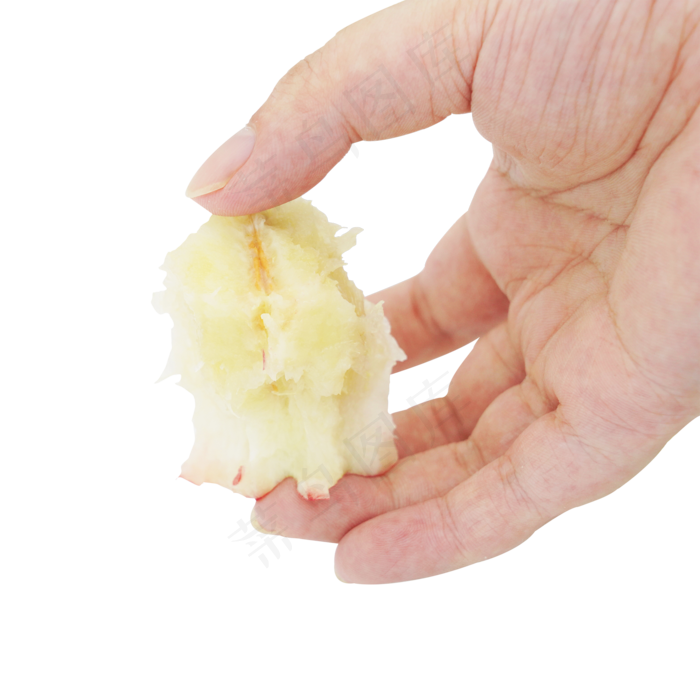 手拿苹果壳
