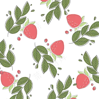 小清新简约草莓水果底纹